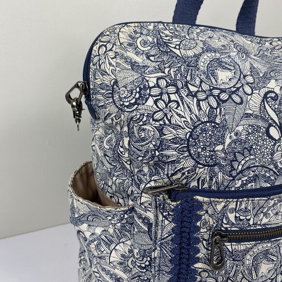 Sakroots Full Size Backpack Purse Bag Blue Cottagecore Travel Boho - Picture 4 of 13